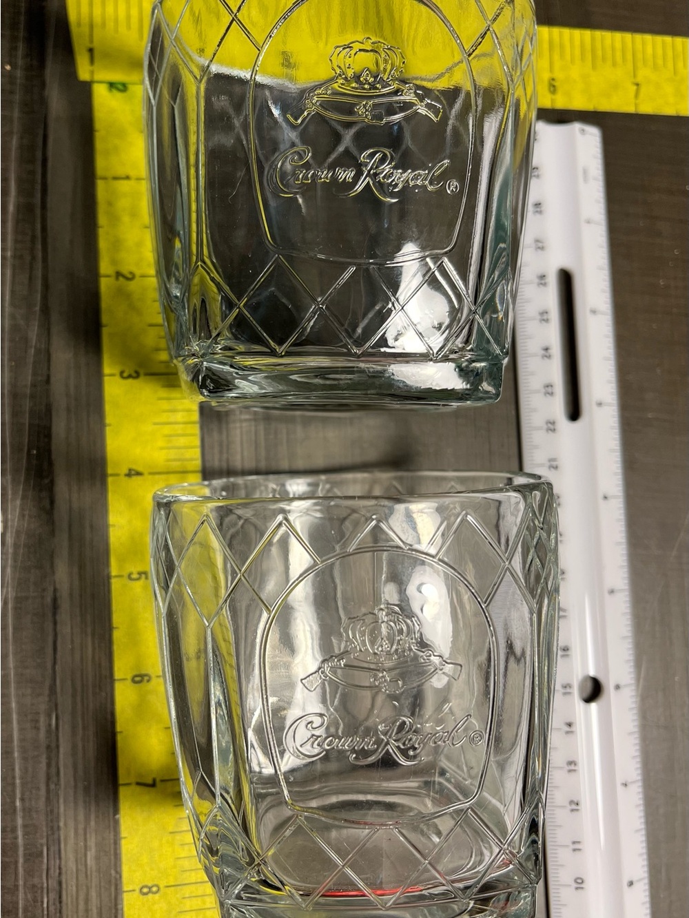 Vintage Crown Royal Clear Diamond-Pattern Whiskey Glass - Clear (Set of 2)